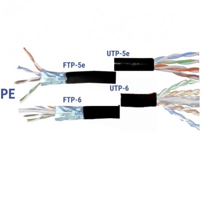 Καλώδιο PE Ανθυγρό Δεδομένων FTP Cat5e 4 Ζευγών Μαύρο 9-621145